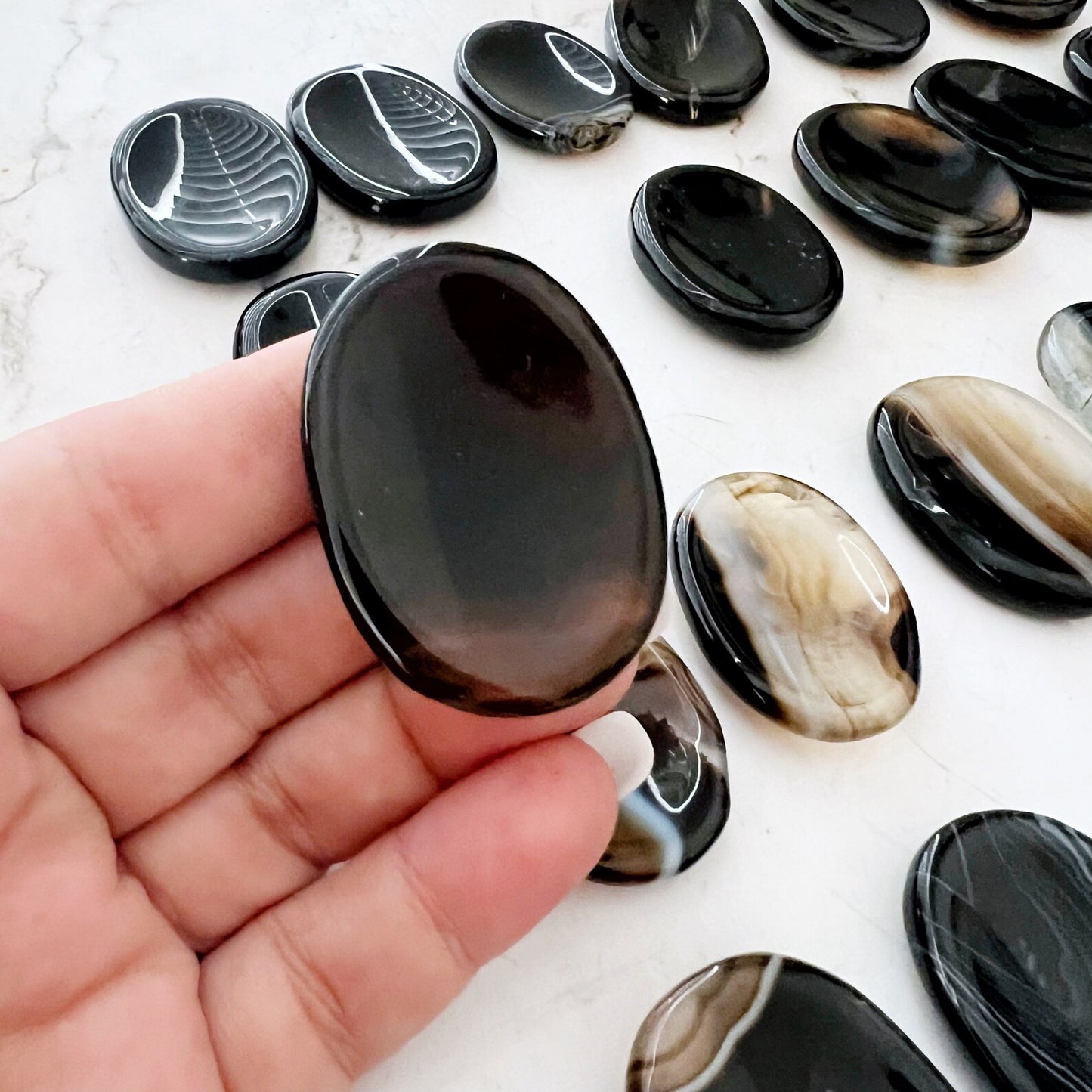 Black Onyx Worry Stone