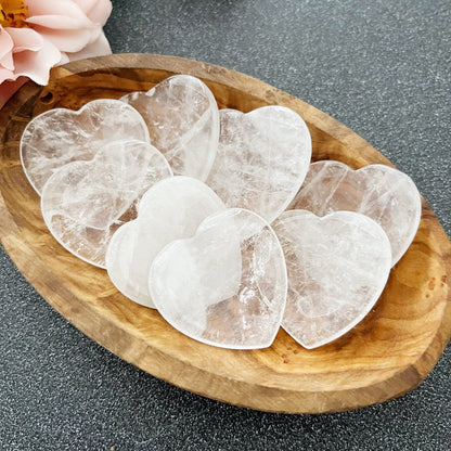 Clear Quartz Heart Shaped Worry Stones