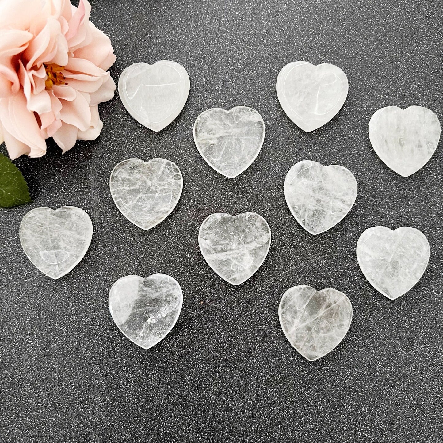 Clear Quartz Heart Shaped Worry Stones