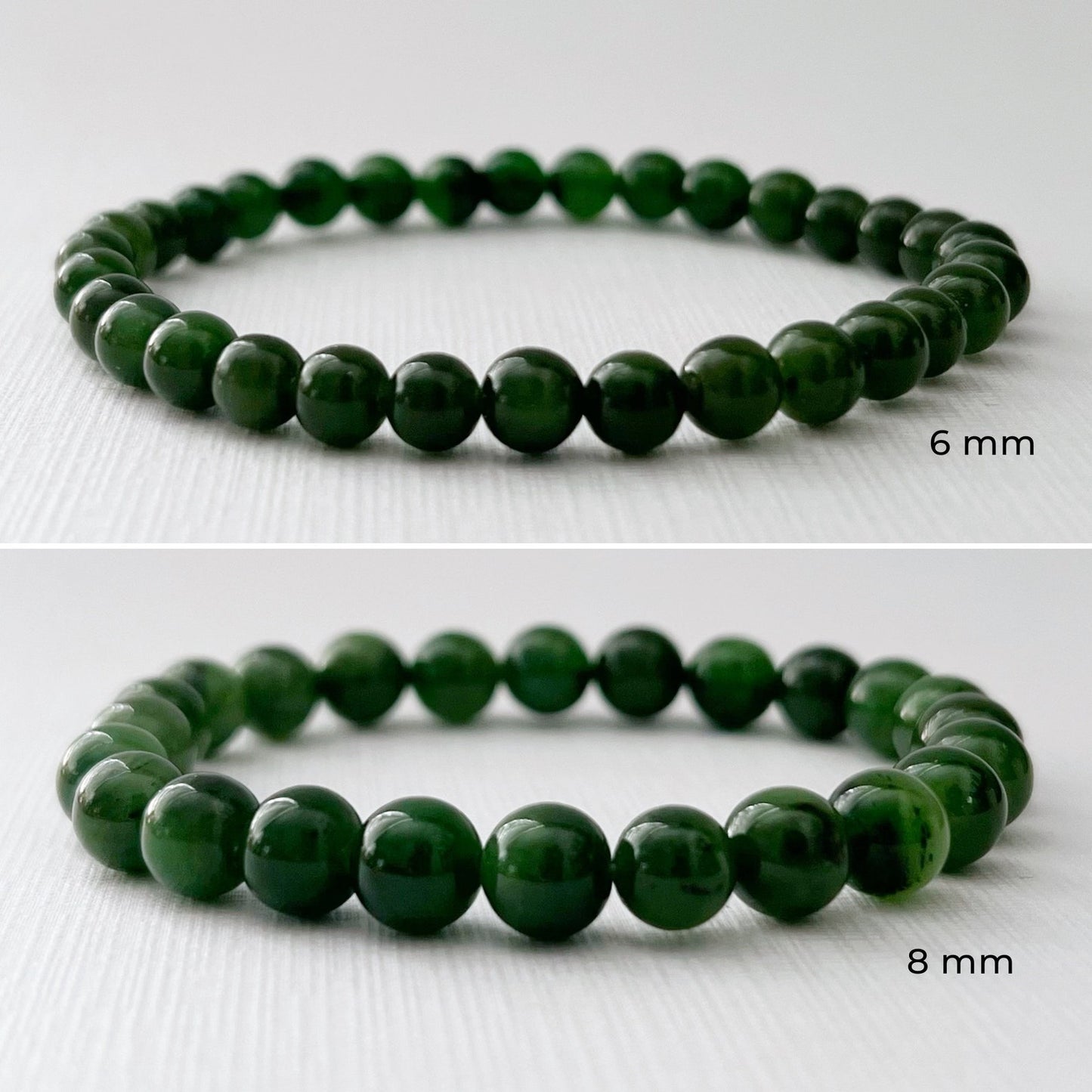 6-8mm Nephrite Jade Beaded Bracelet