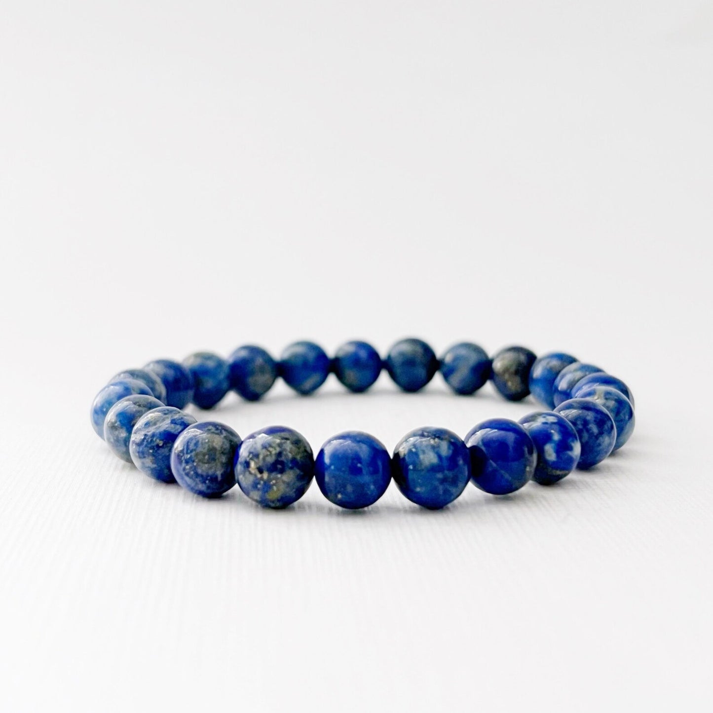 8mm Lapis Lazuli Beaded Bracelet