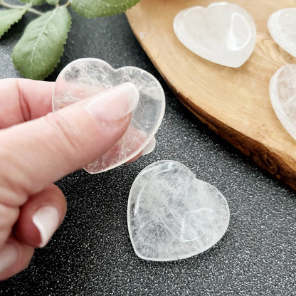 Clear Quartz Heart Shaped Worry Stones