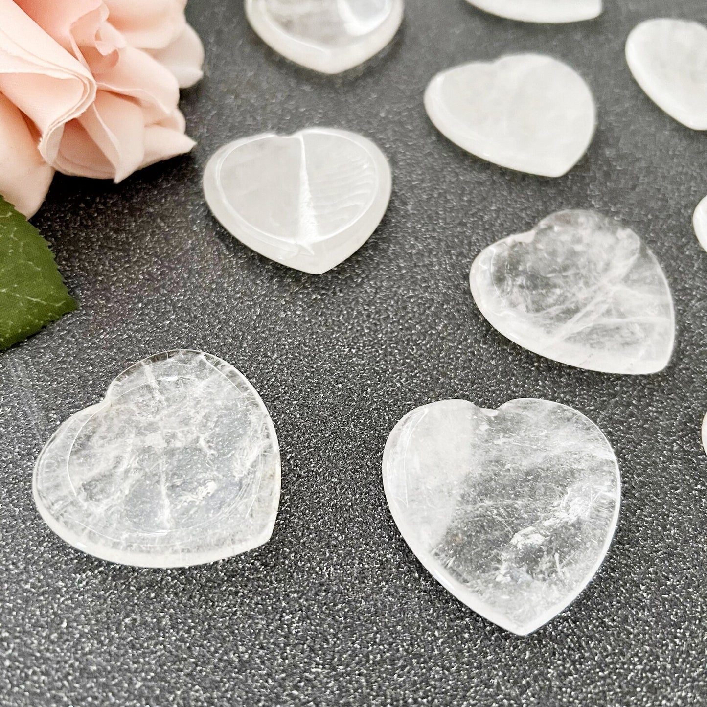 Clear Quartz Heart Shaped Worry Stones