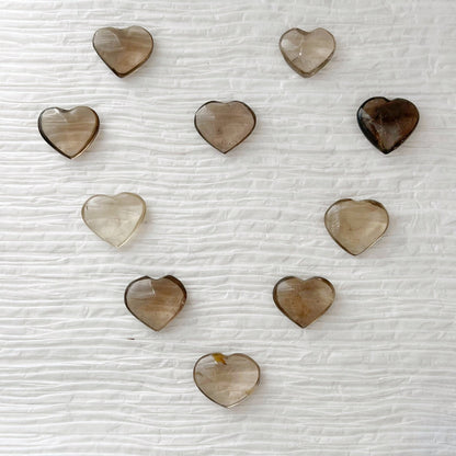 1" Mini Smoky Quartz Crystal Heart