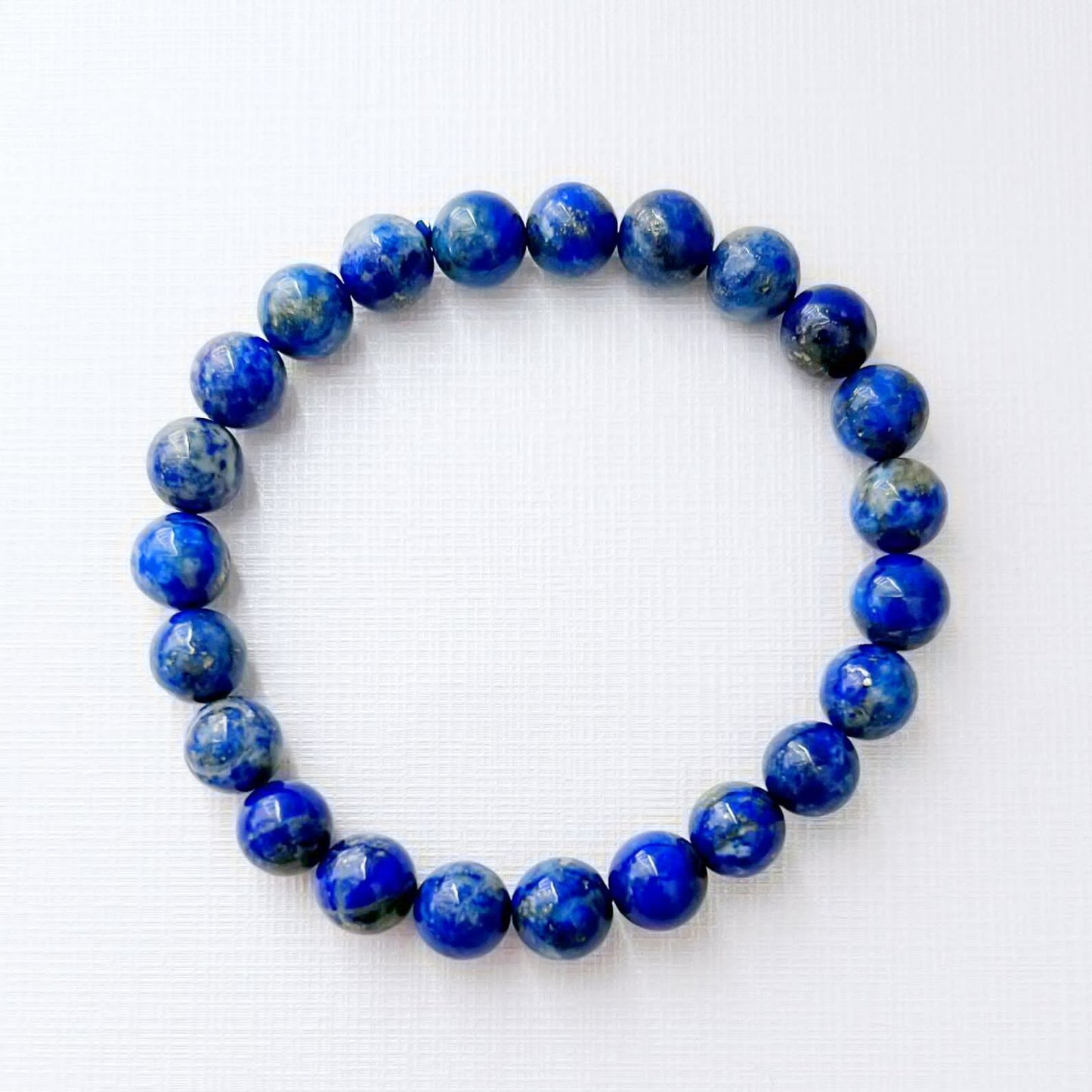 8mm Lapis Lazuli Beaded Bracelet