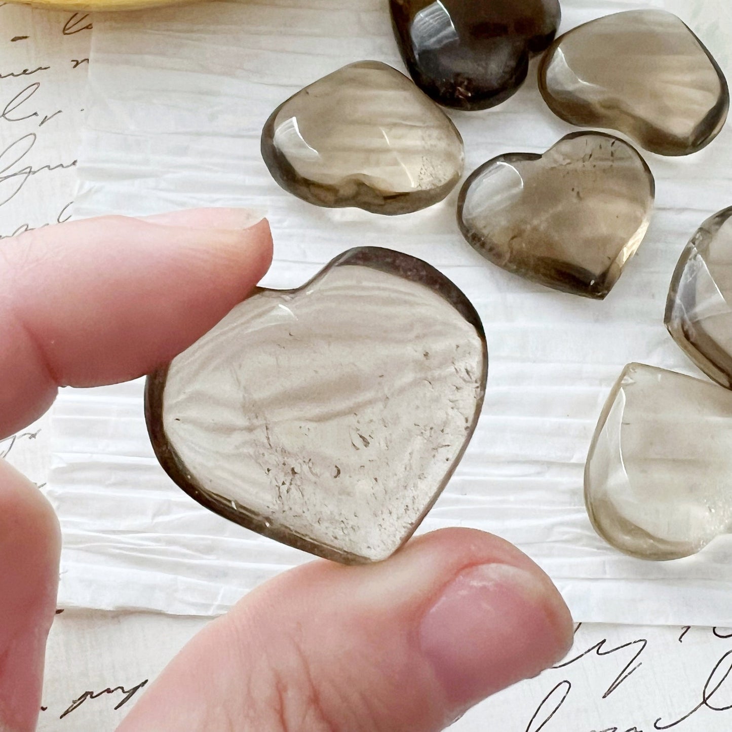 1" Mini Smoky Quartz Crystal Heart