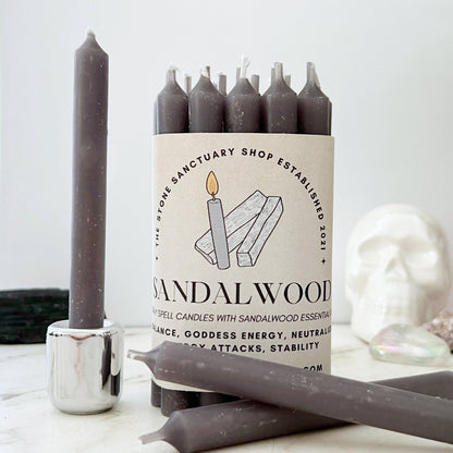 5" Sandalwood Scented Gray Chime Candles