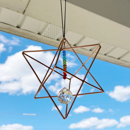 4" Copper Chakra Merkaba Prism Suncatcher