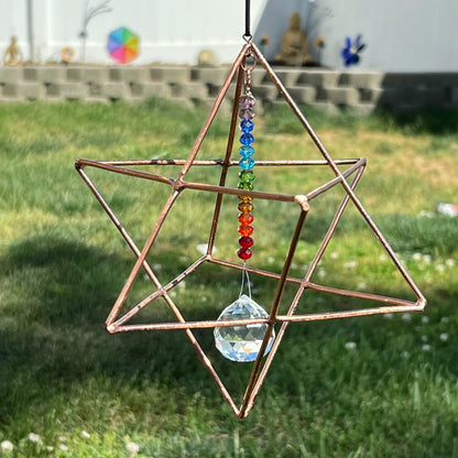 4" Copper Chakra Merkaba Prism Suncatcher