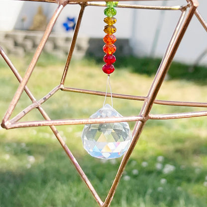 4" Copper Chakra Merkaba Prism Suncatcher