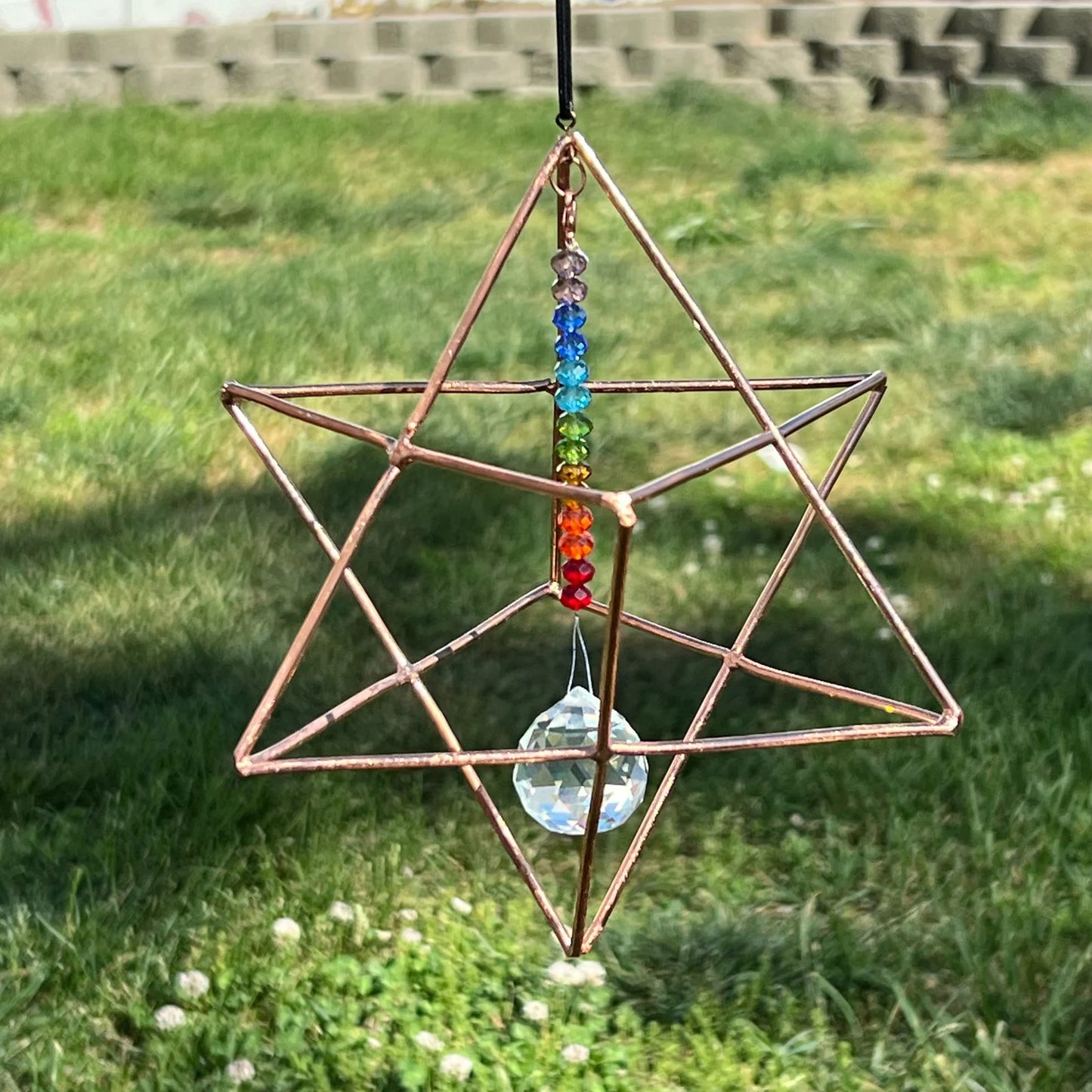 4" Copper Chakra Merkaba Prism Suncatcher