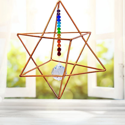 4" Copper Chakra Merkaba Prism Suncatcher