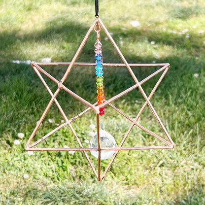 4" Copper Chakra Merkaba Prism Suncatcher