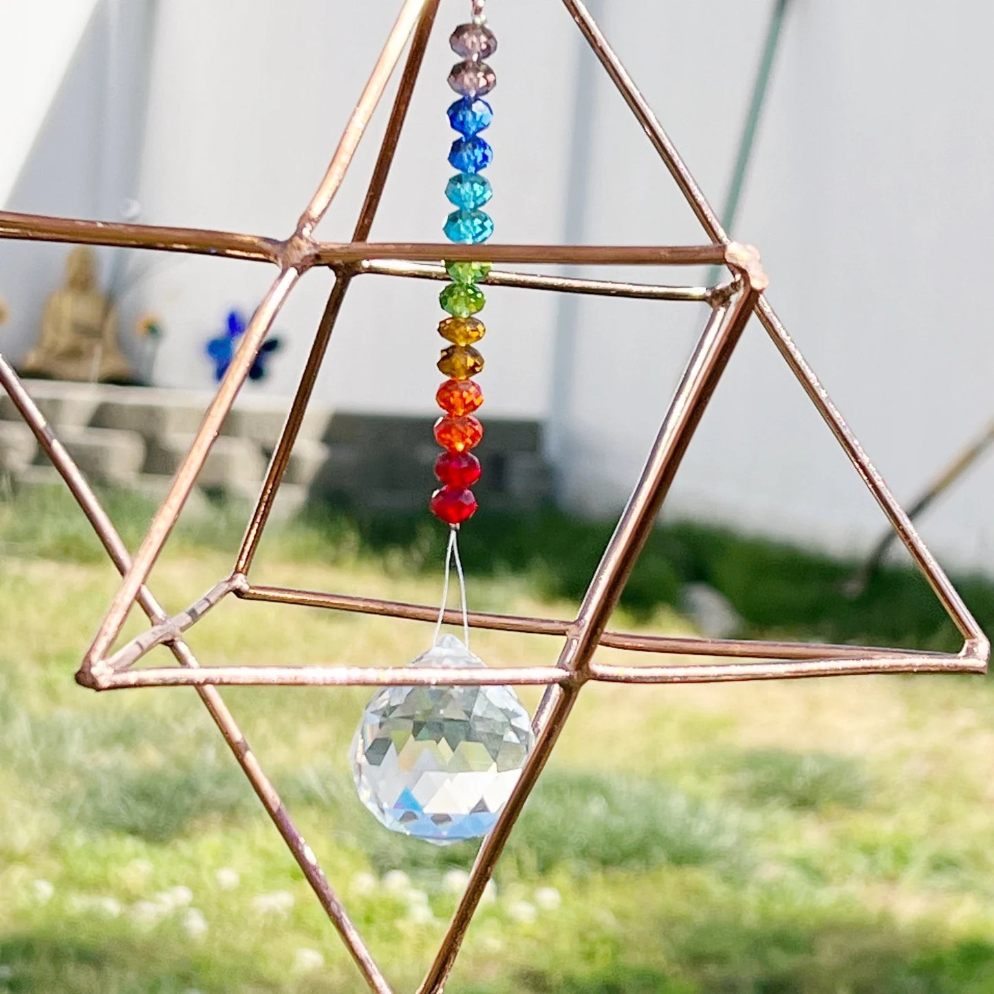 4" Copper Chakra Merkaba Prism Suncatcher