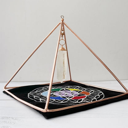 6" Copper Pyramid Energizer w/ Quartz Point and Mat