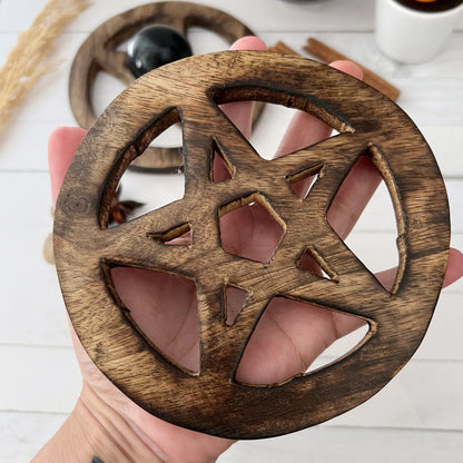 Wooden Pentacle Sphere Stand