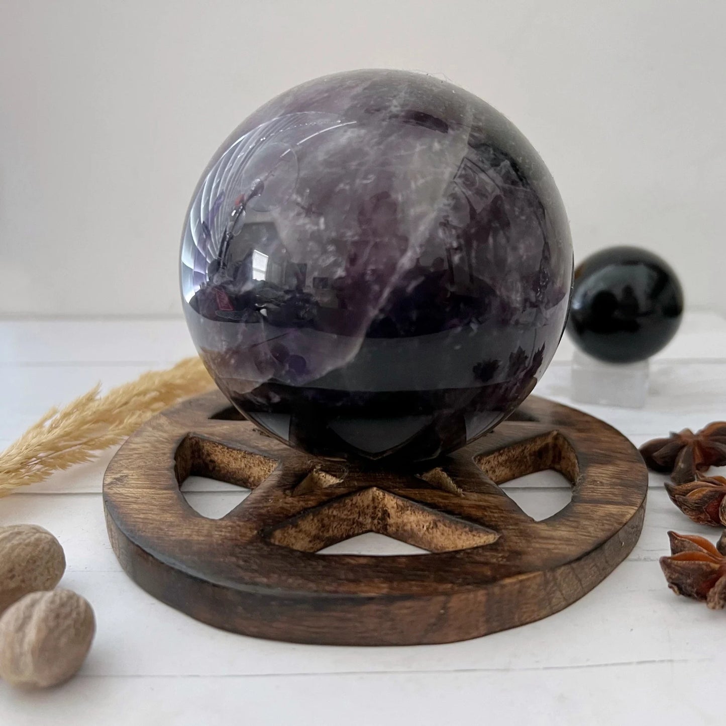 Wooden Pentacle Sphere Stand