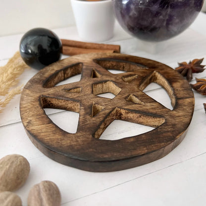 Wooden Pentacle Sphere Stand