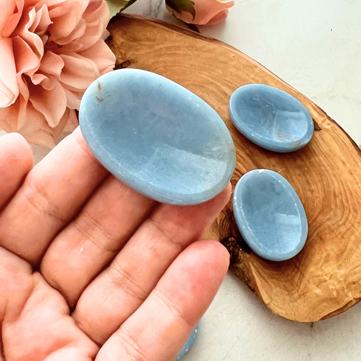 Angelite Worry Stone