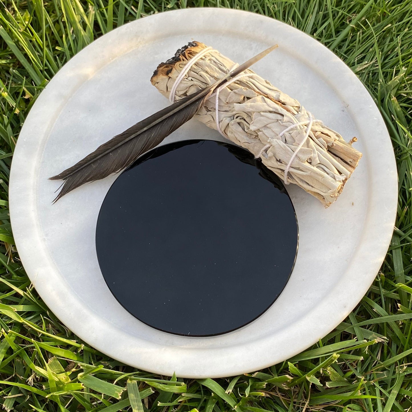 4" Black Obsidian Scrying Mirror