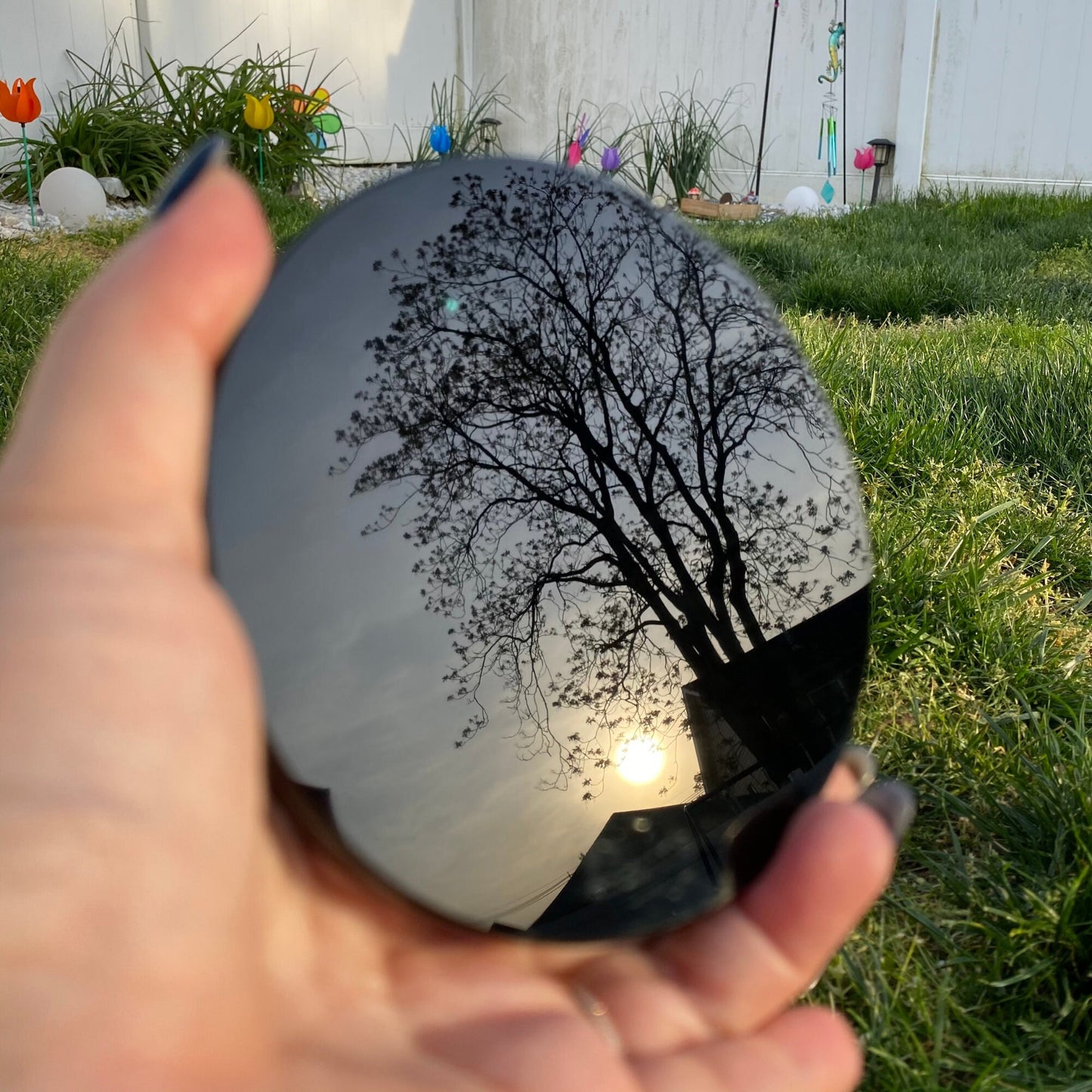 4" Black Obsidian Scrying Mirror