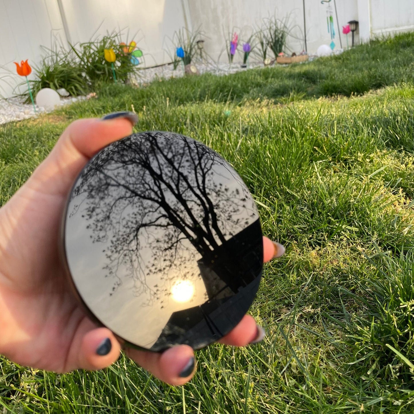 4" Black Obsidian Scrying Mirror