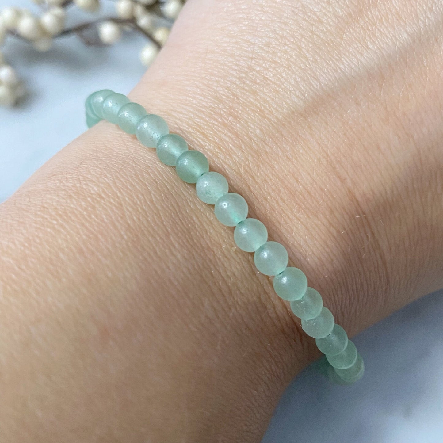 4mm Green Aventurine Beaded Bracelet