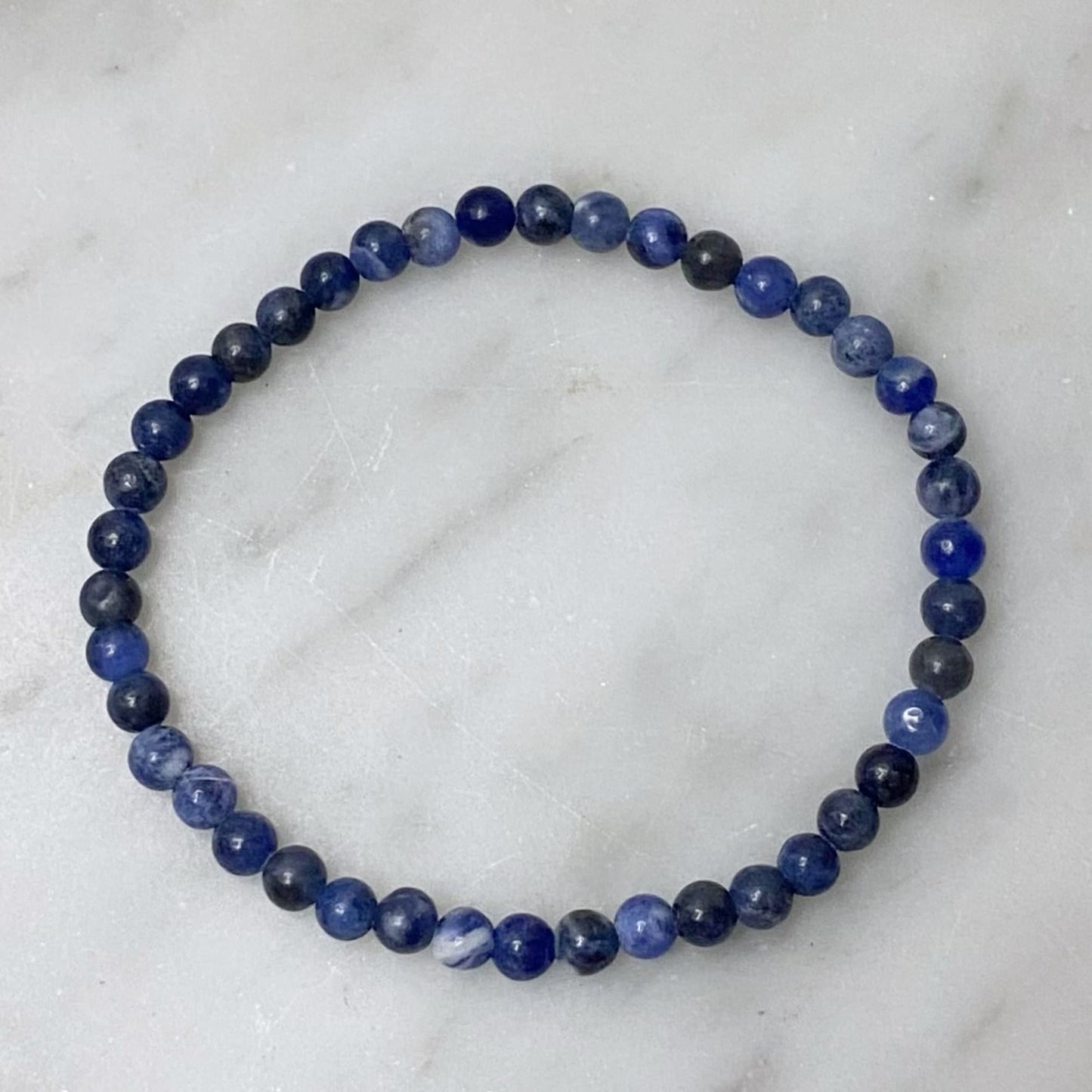 4mm Sodalite Beaded Bracelet