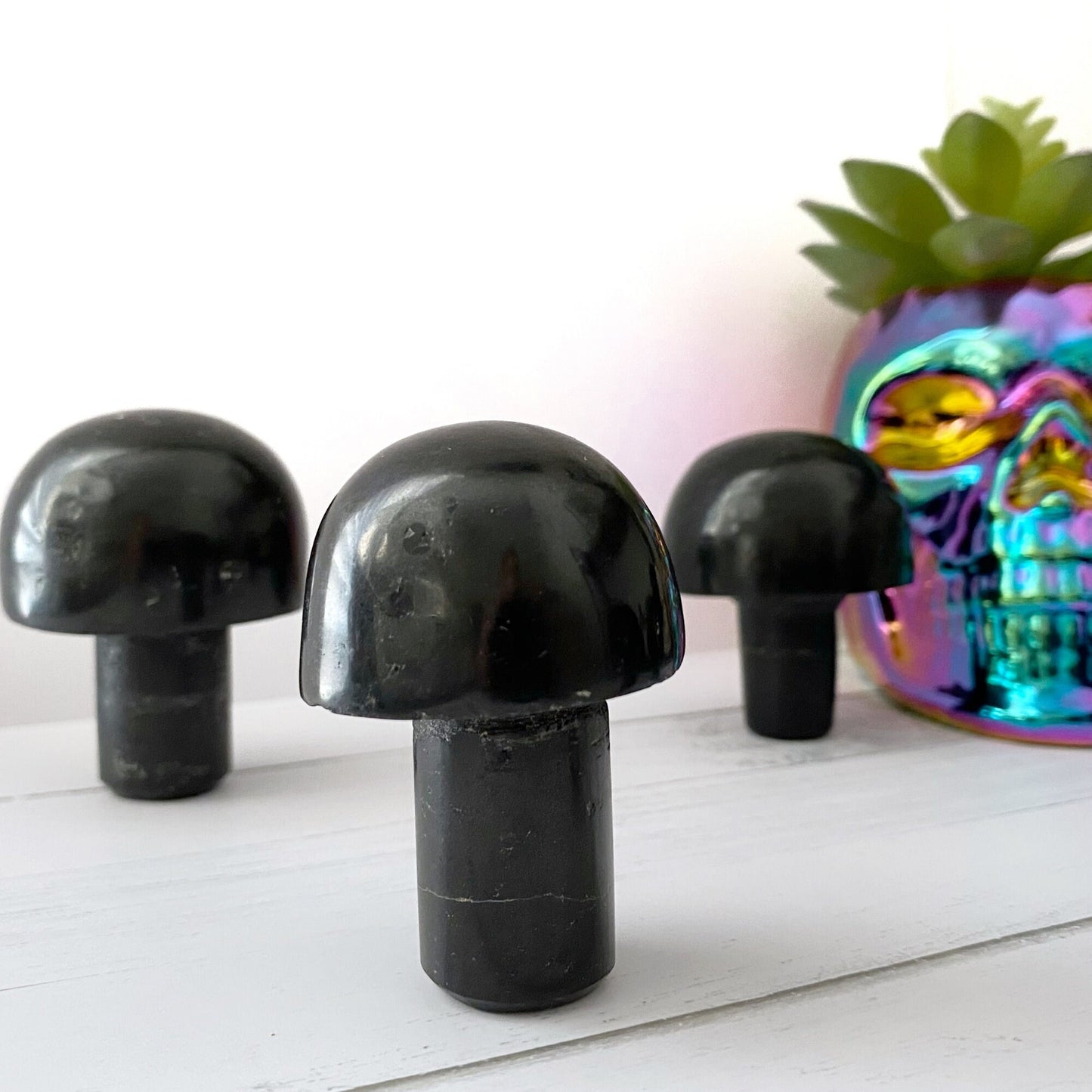 2" Black Tourmaline Mushroom Massager