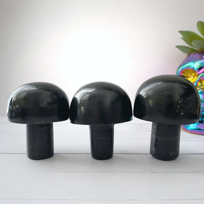 2" Black Tourmaline Mushroom Massager