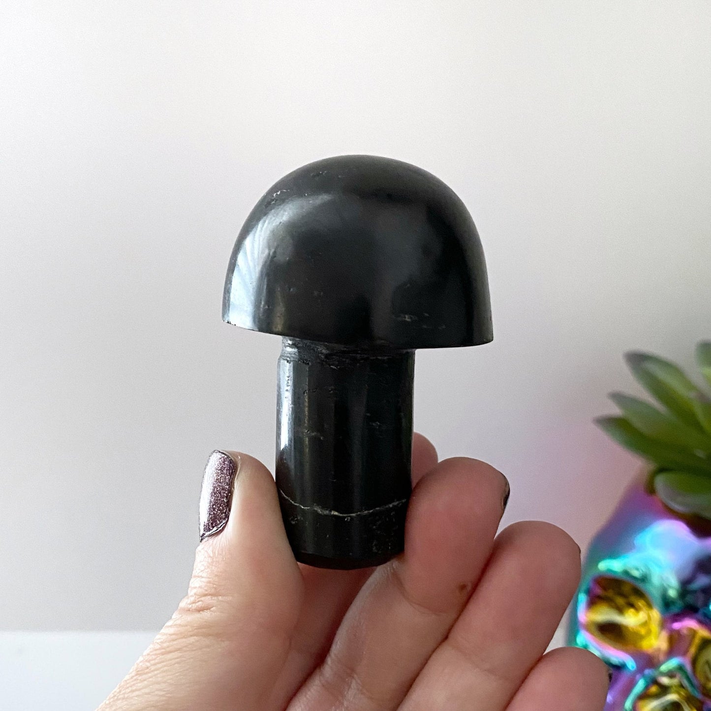 2" Black Tourmaline Mushroom Massager