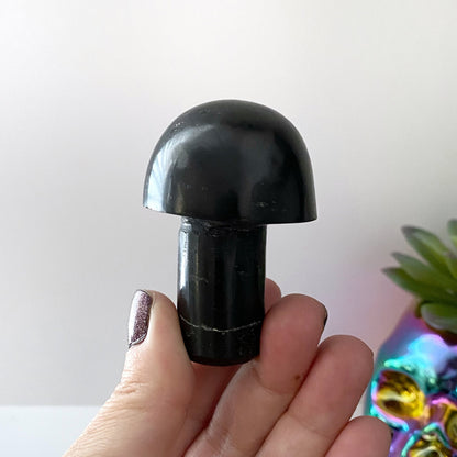 2" Black Tourmaline Mushroom Massager