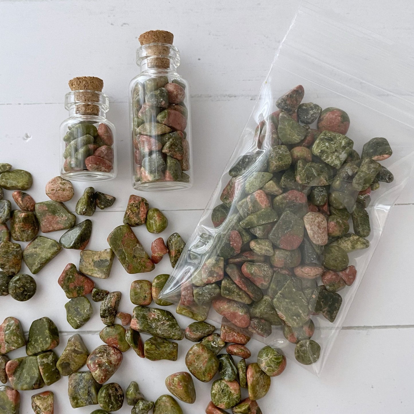 Unakite Crystal Chips