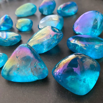 Aqua Aura Quartz Tumbled Stones