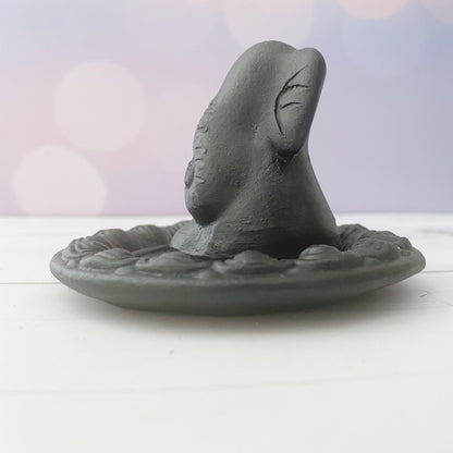 Lord Ganesha Black Clay Incense Holder