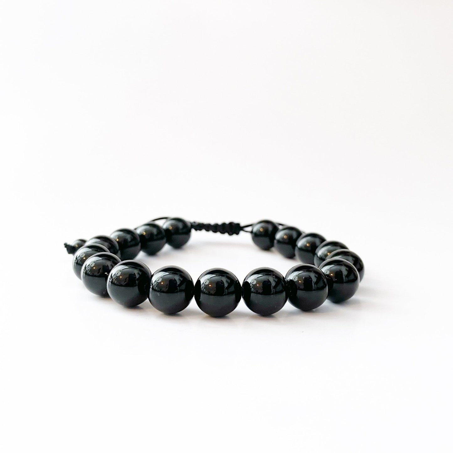 10mm Black Obsidian Beaded Bracelet