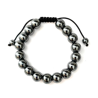 10mm Hematite Beaded Bracelet