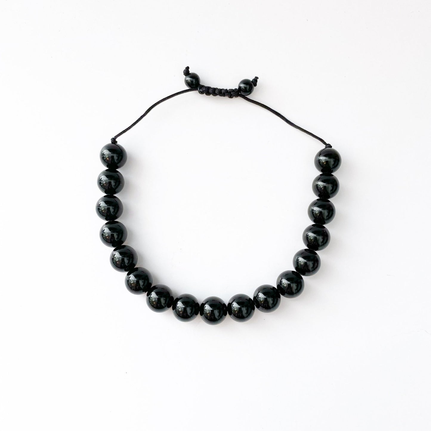 10mm Black Obsidian Beaded Bracelet