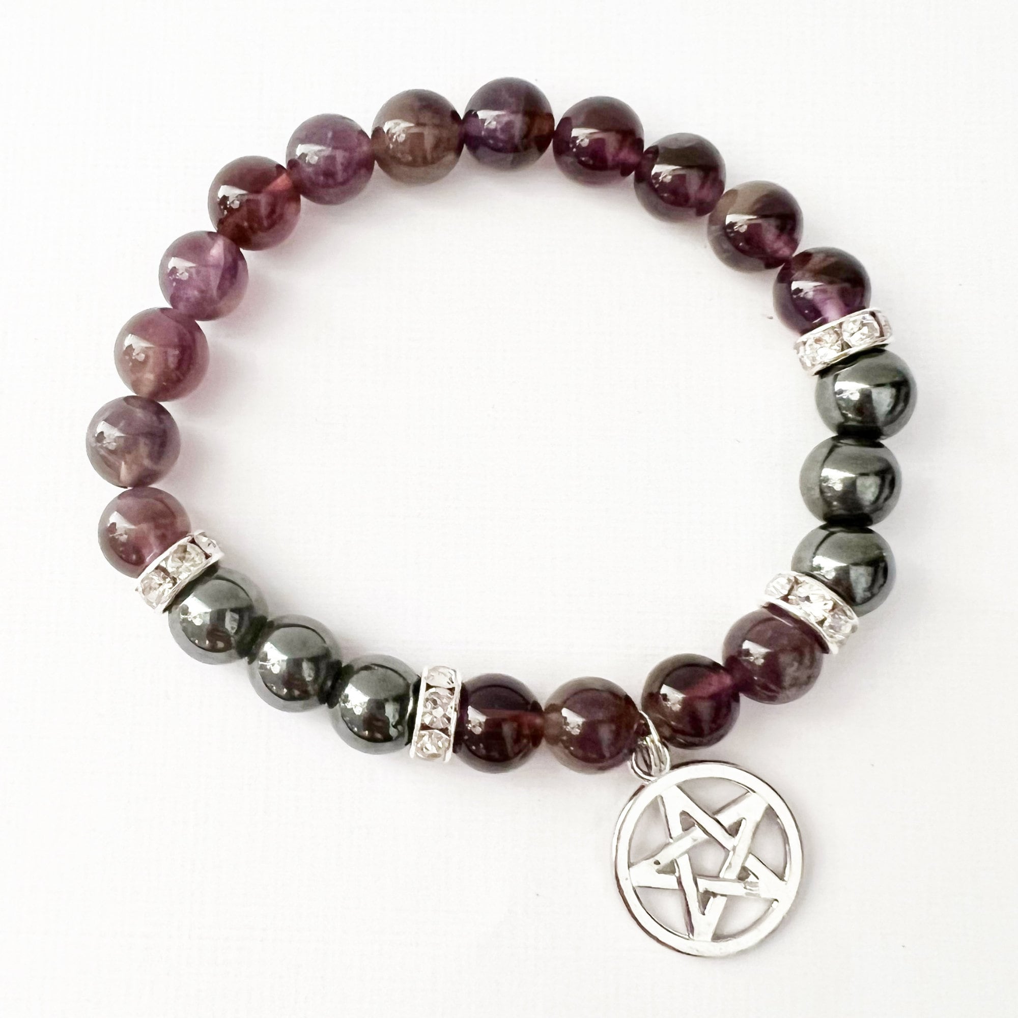 Pentagrams Charm Stone Bracelet-Healing outlet Balancing Calming Spiritual Bracelet