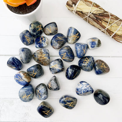 Sodalite Elder Futhark Runes