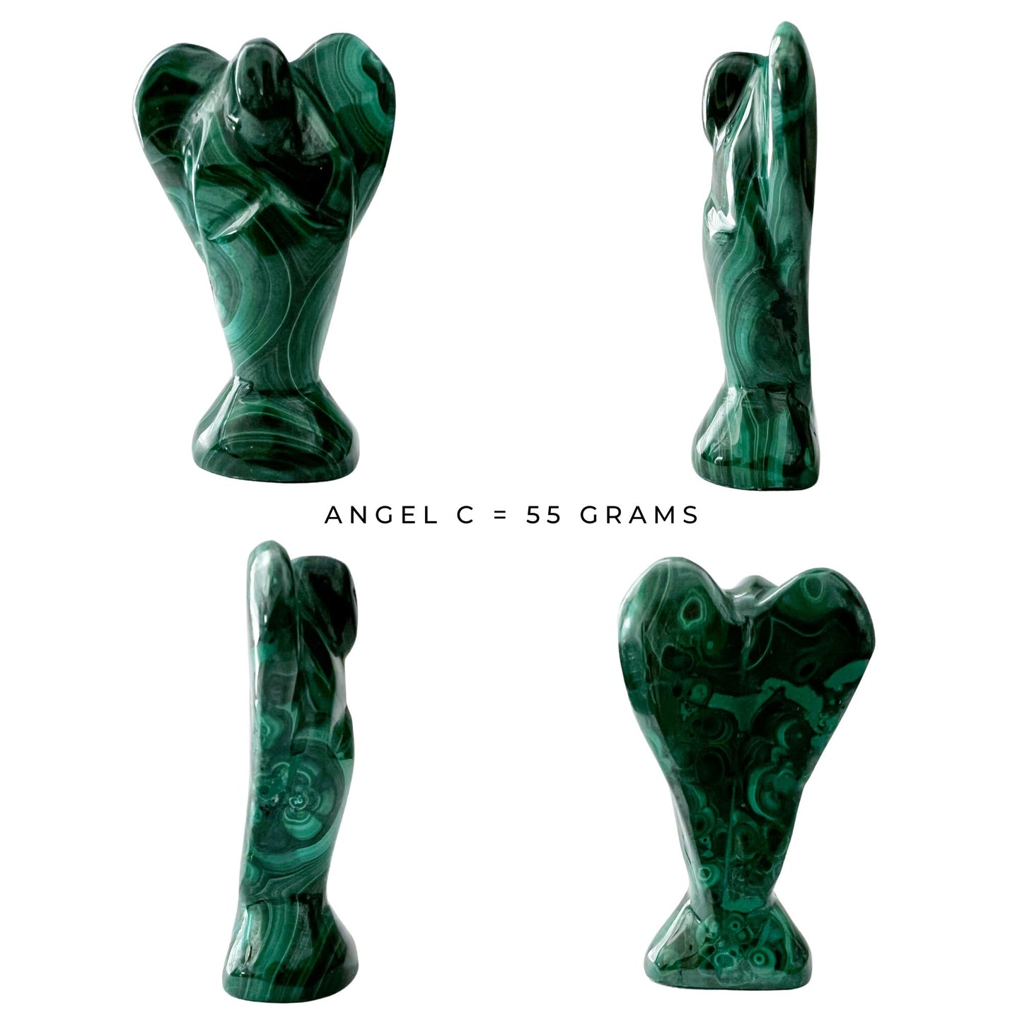 2" Genuine Malachite Angel