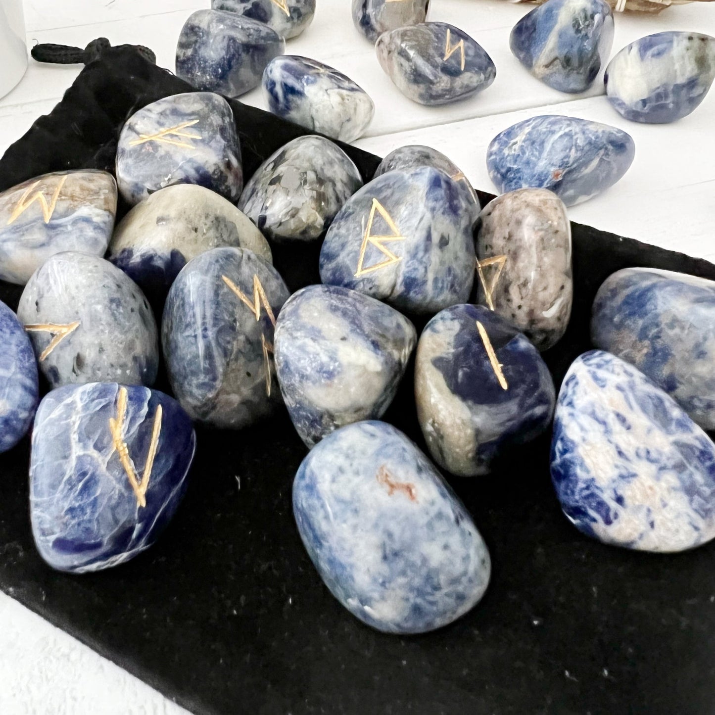 Sodalite Elder Futhark Runes