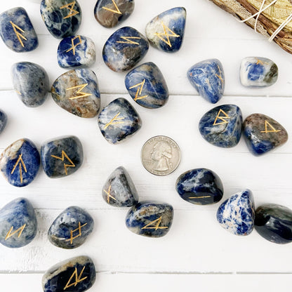 Sodalite Elder Futhark Runes