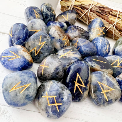 Sodalite Elder Futhark Runes