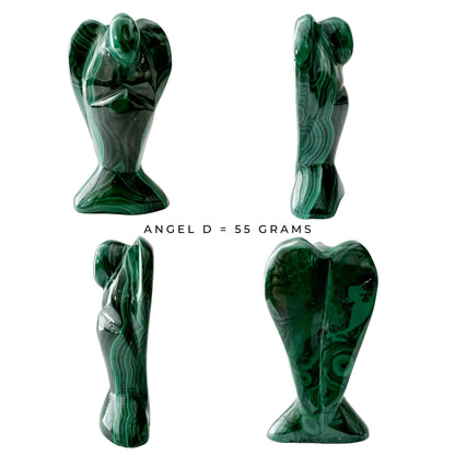 2" Genuine Malachite Angel