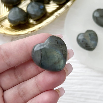 1" Mini Labradorite Crystal Heart