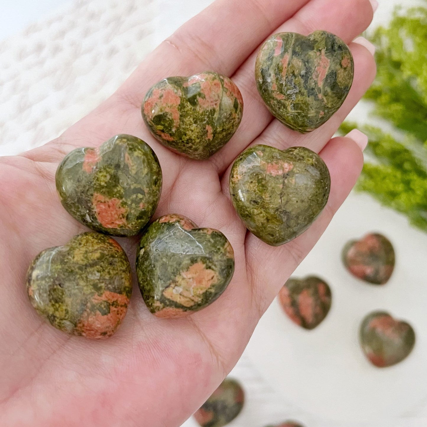 1" Mini Unakite Pocket Heart