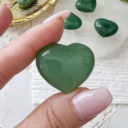 1" Mini Green Aventurine Pocket Heart