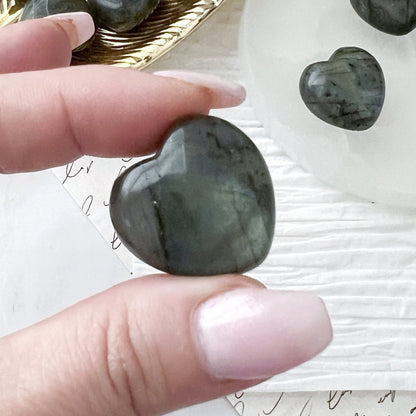 1" Mini Labradorite Crystal Heart