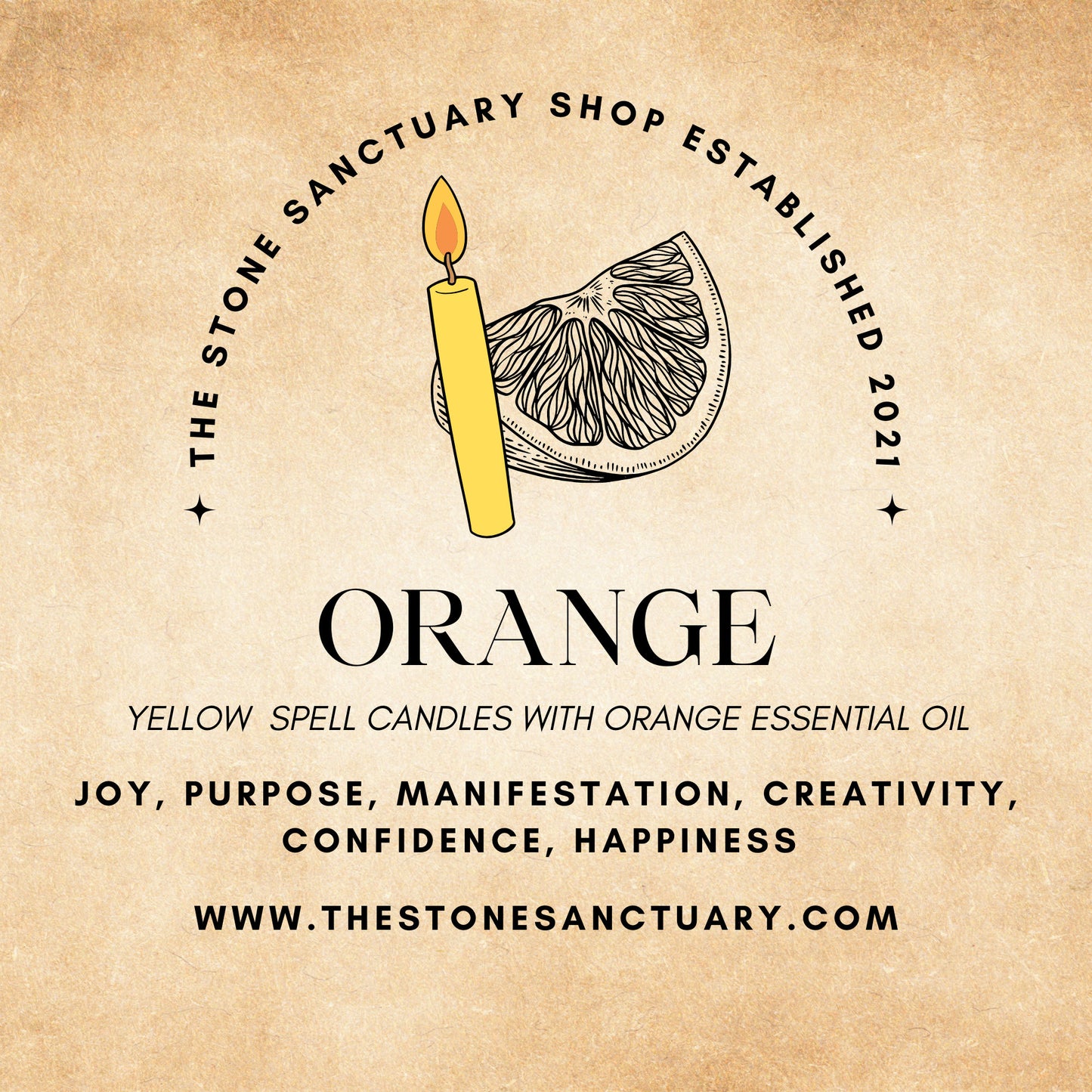 5" Orange Scented Yellow Chime Candles